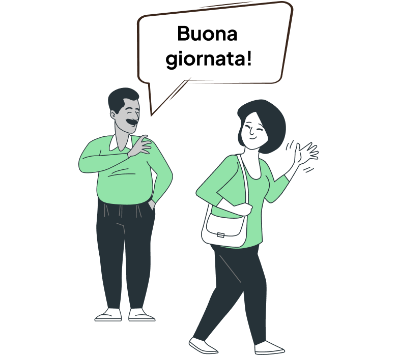 Man sagt Buona giornata als italienische Verabschiedung