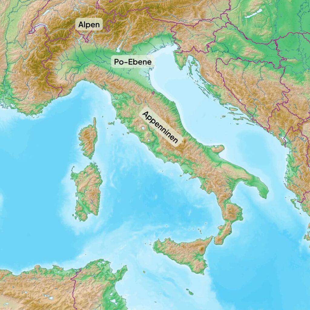italien geografie